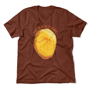 I Believe In Science Men/Unisex T-Shirt in Heather Clay color